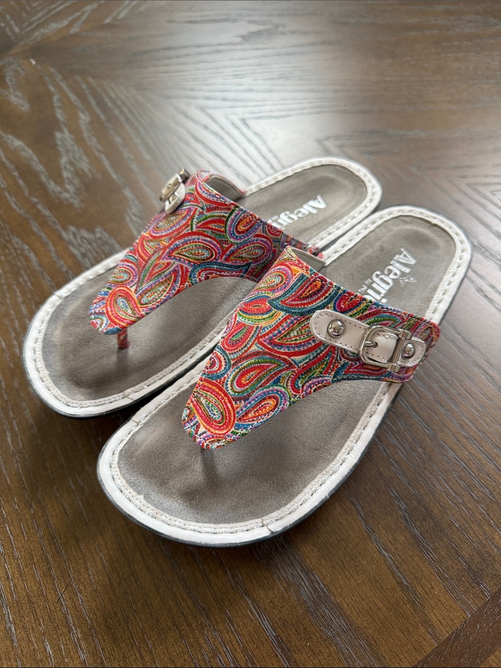 Alegria colorful Paisley Thong Sandals for Women